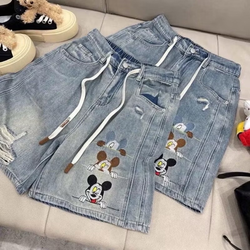 QUẦN SHORT JEAN XANH THÊU MICKY