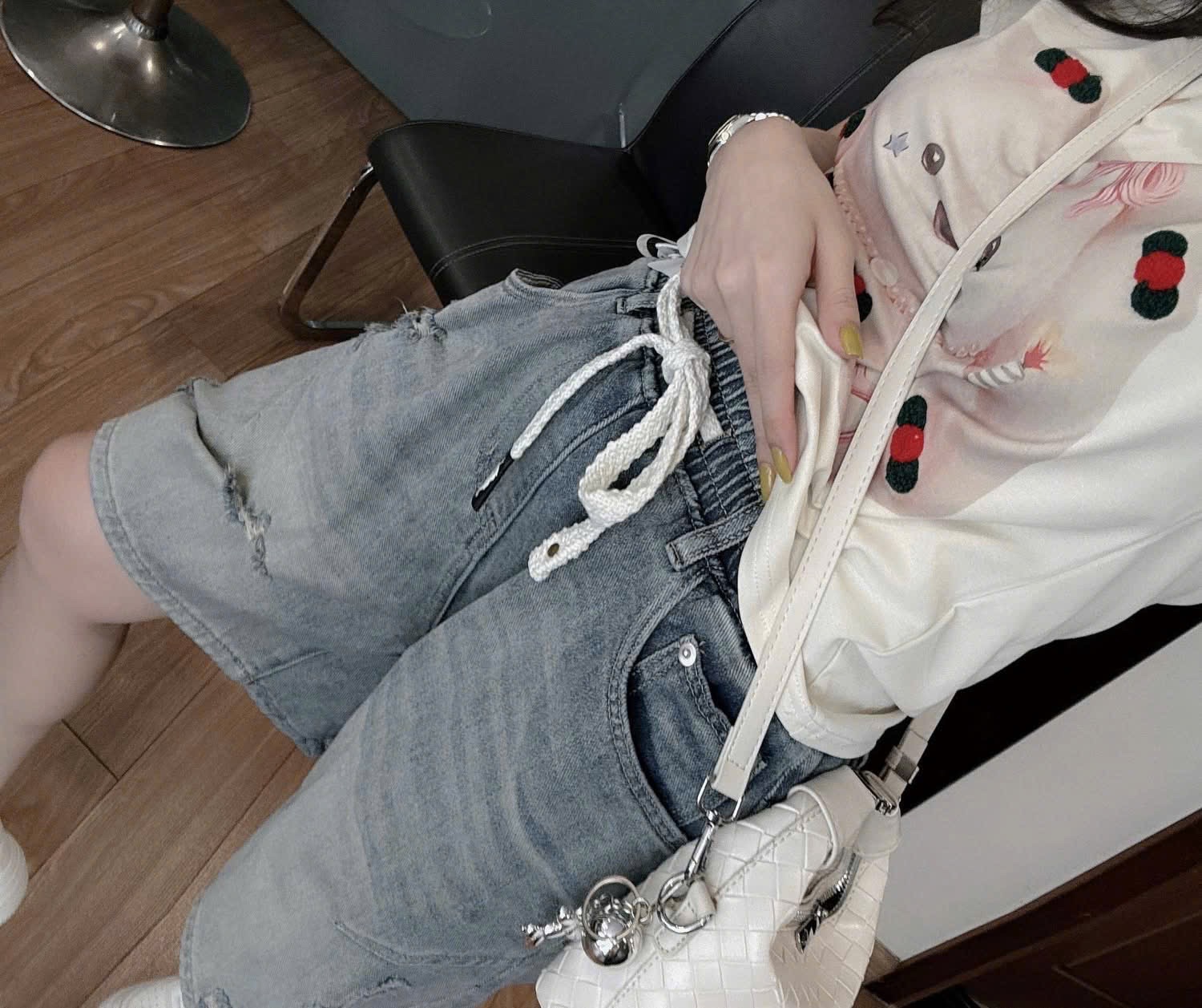 SET ÁO PULL CỘC BE HÌNH MÈO QUẦN JEAN