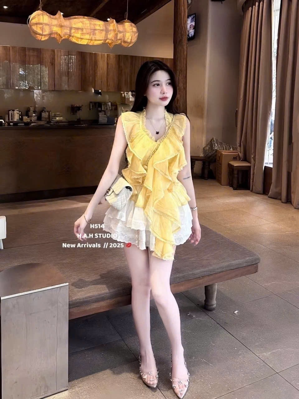 ÁO TƠ BÈO TẦNG PHỐI REN