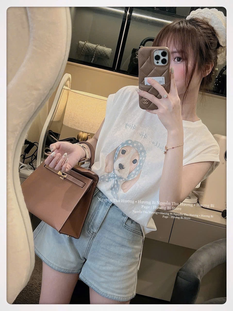 SET AO PULL CỘC TRẮNG HÌH CÚN QUẦN JEAN