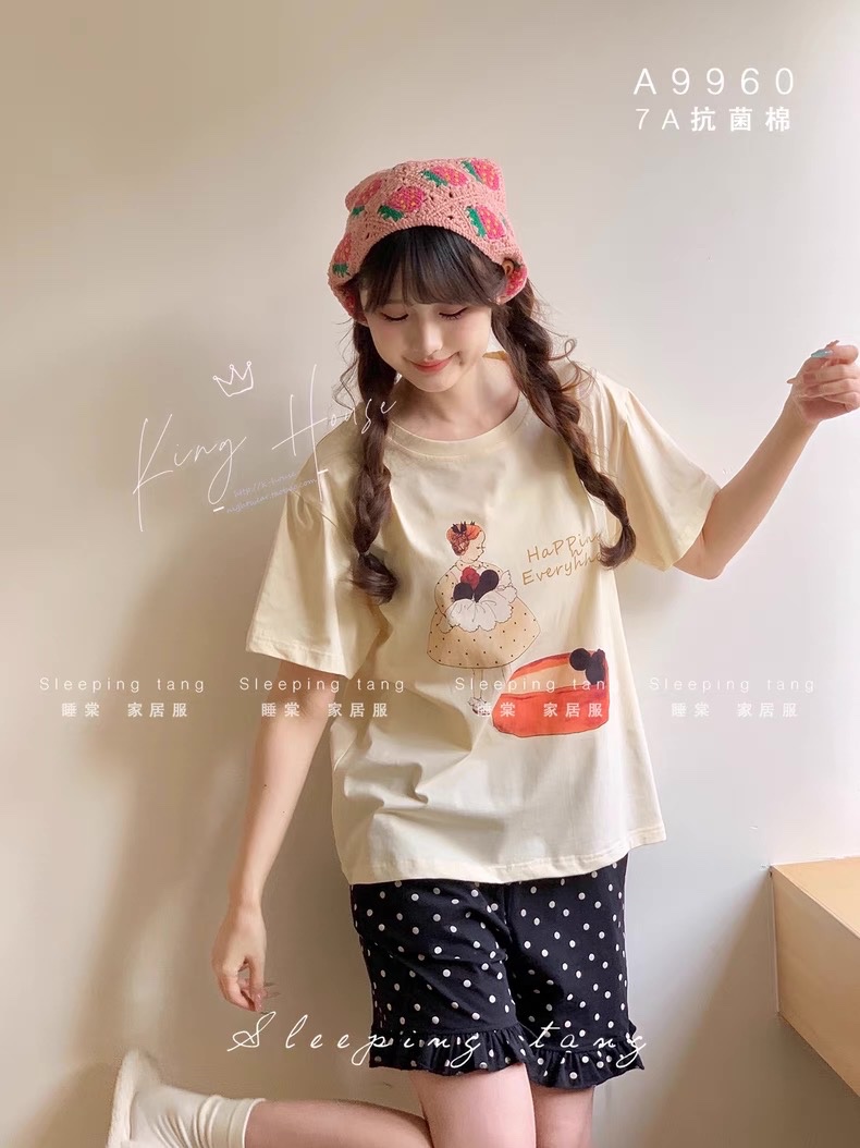SET ÁO CỘC BE CÔ GÁI MIX QUẦN CHẤM BI