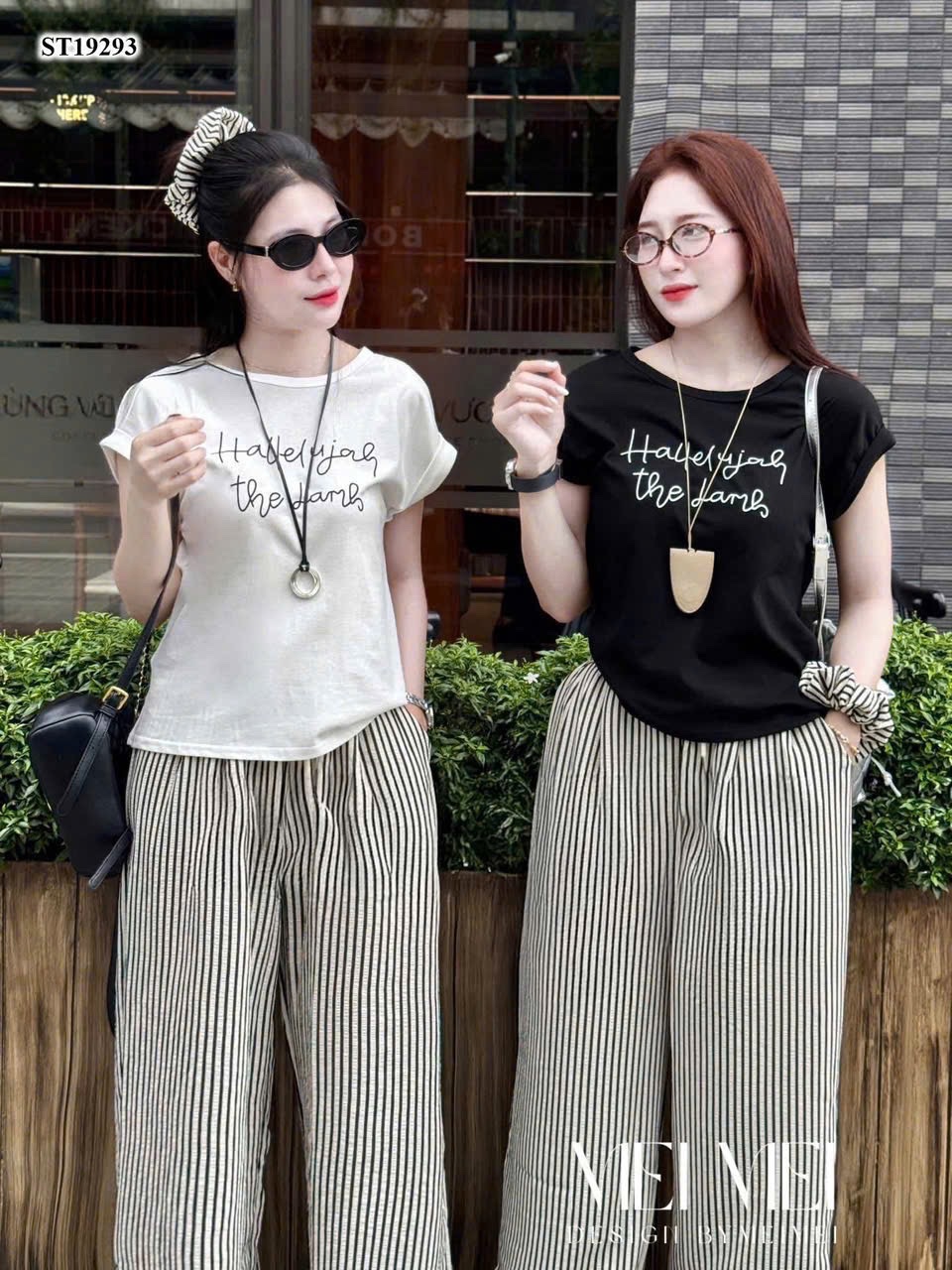 BỘ CỘC ĐEN TRẮNG IN CHỮ MIX QUẦN KE