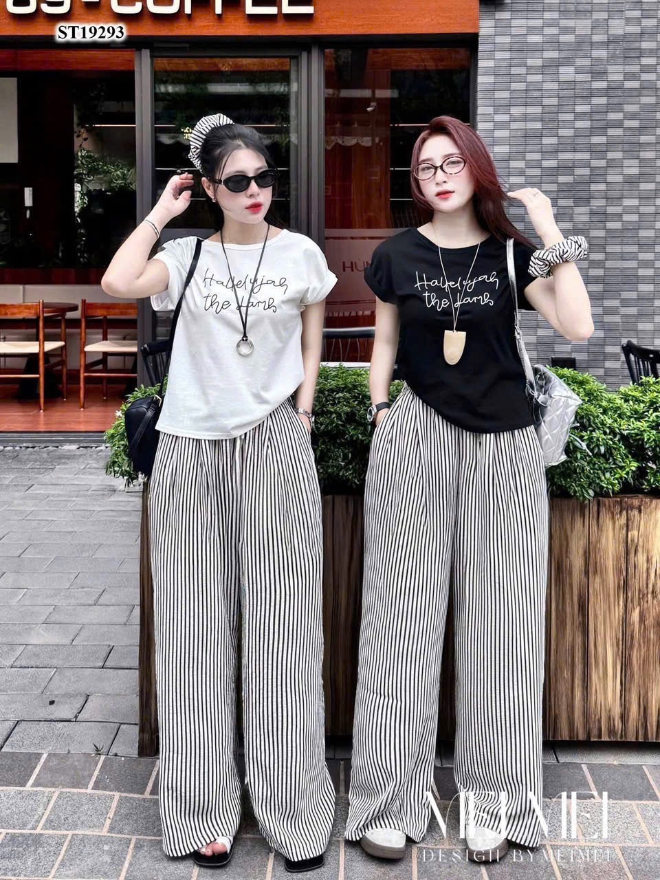 BỘ CỘC ĐEN TRẮNG IN CHỮ MIX QUẦN KE