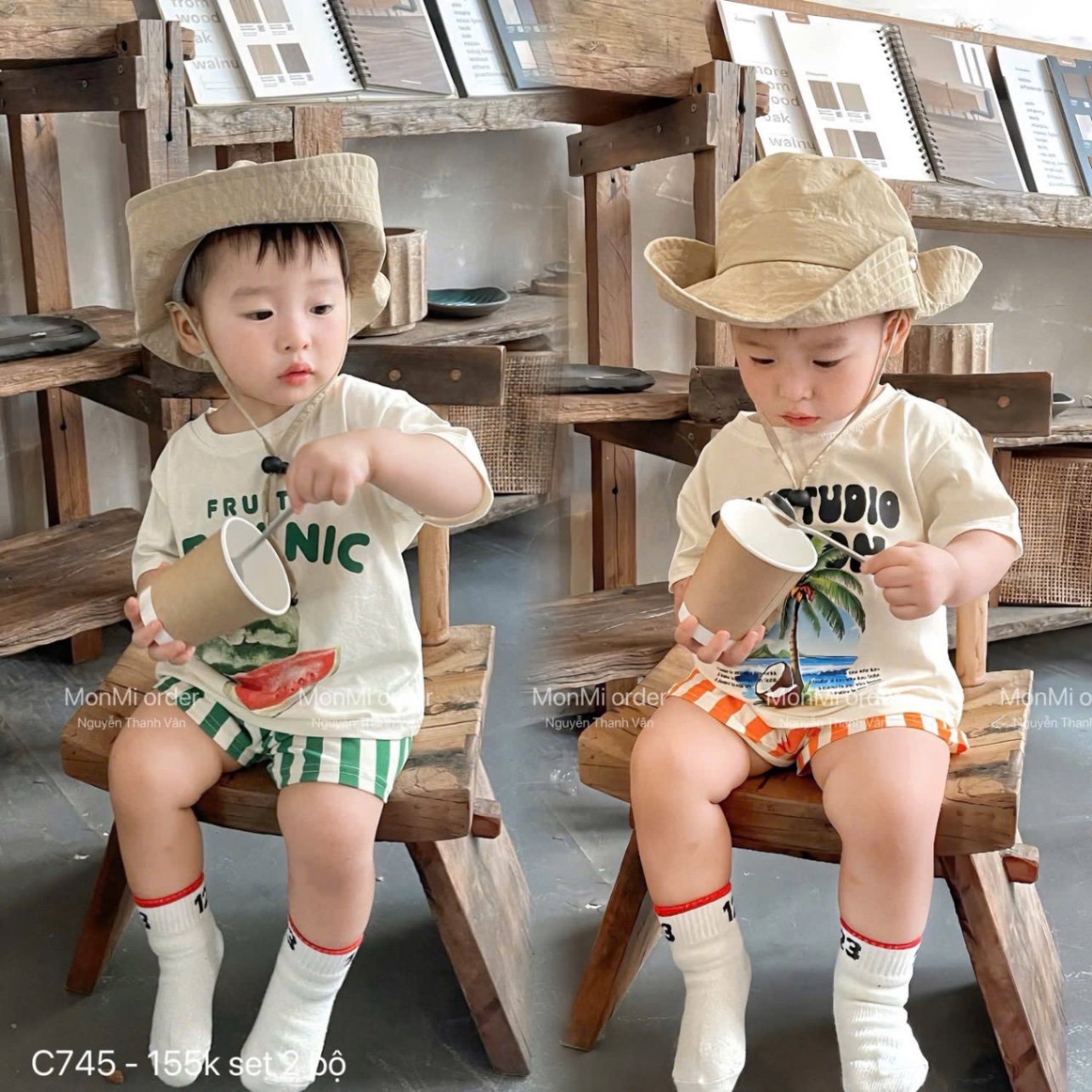 SET 2 BỘ ĐÙI HÌNH DƯA HẤU CÂY DỪA