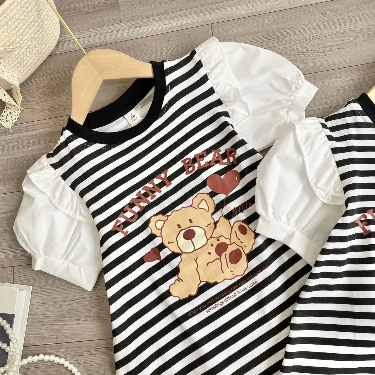 XẢ KHO VÁY ÁO GẤU PHỐI TAY