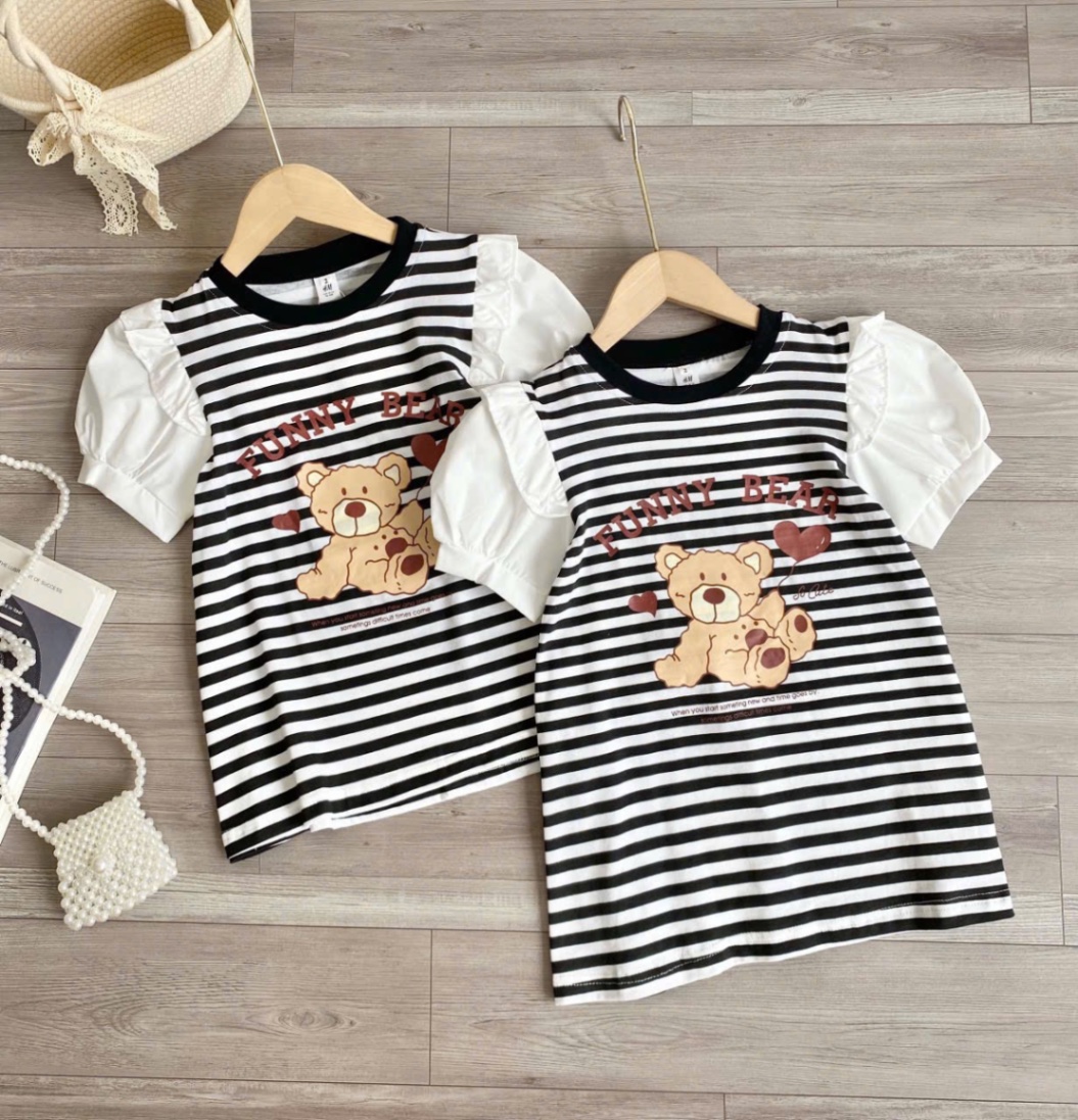 XẢ KHO VÁY ÁO GẤU PHỐI TAY