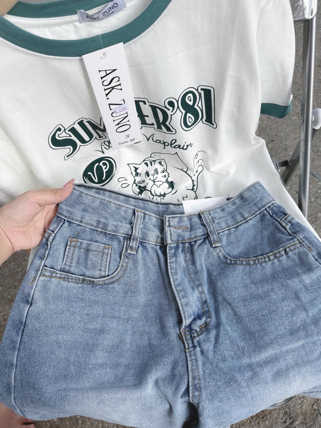Tag ASK - BỘ CỘC SUMMER VIỀN XANH QUẦN JEAN
