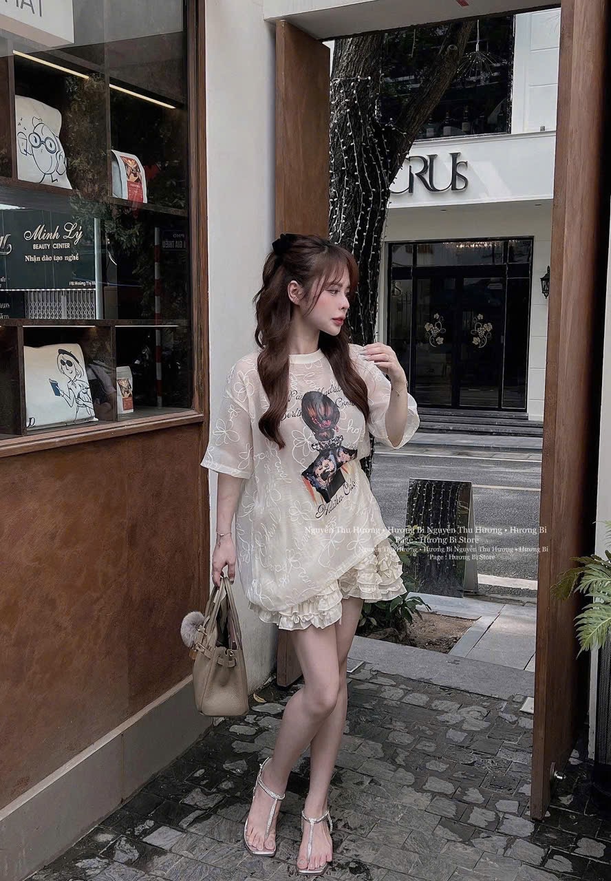 M253288 - ÁO REN HOA CỘC CÔ GÁI TÓC NƠ QCCC