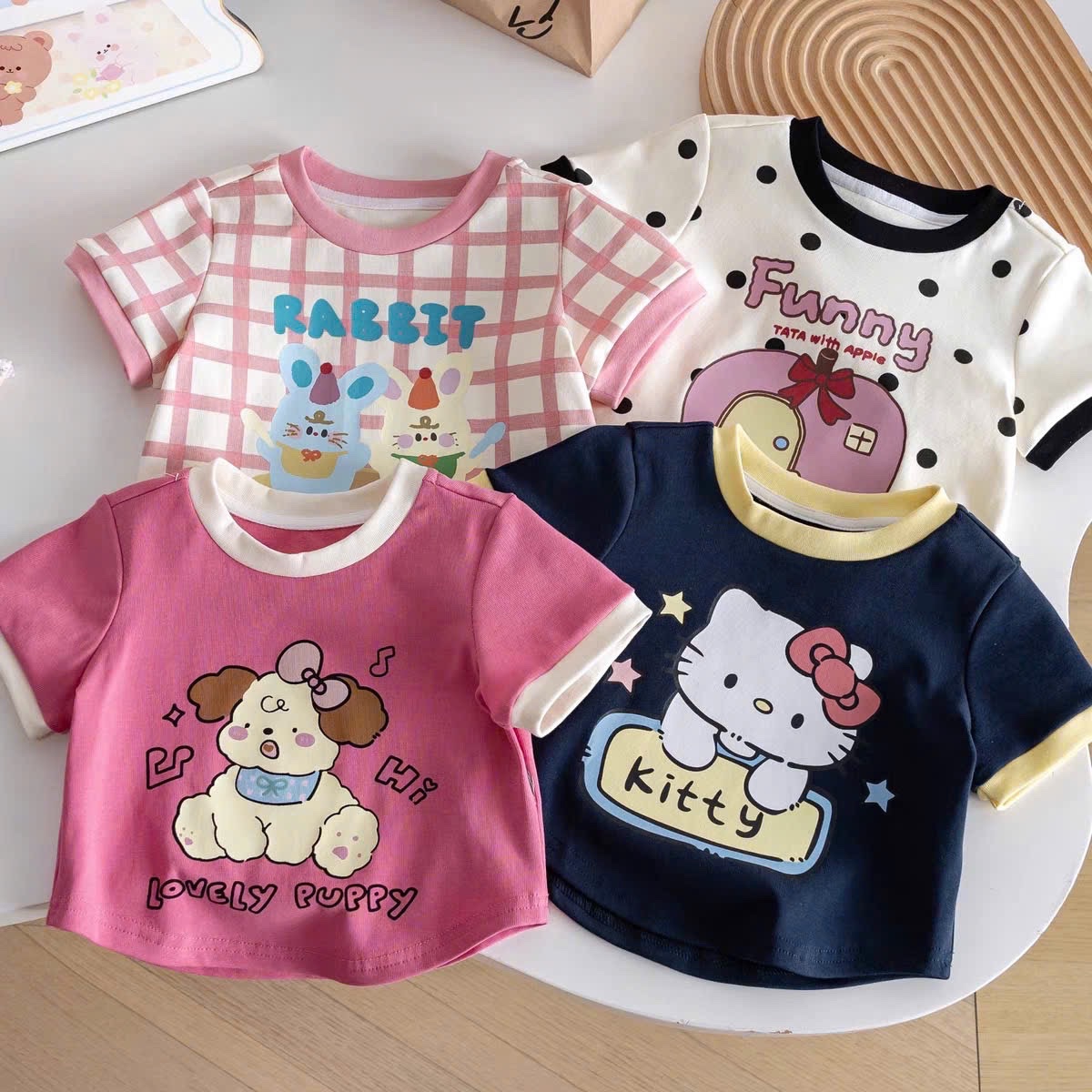 SET 4 ÁO CỘC VẠT BẦU PHỐI VIỀN