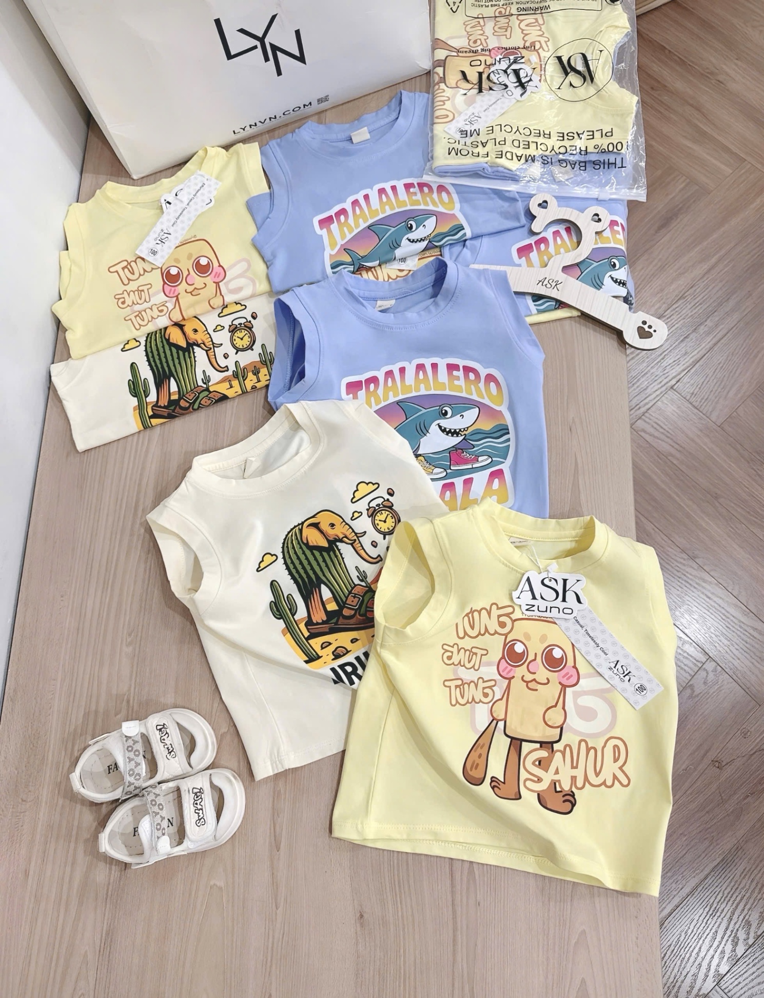 SET 3 ÁO BA LỖ TUNGSAHUA TONE VÀNG