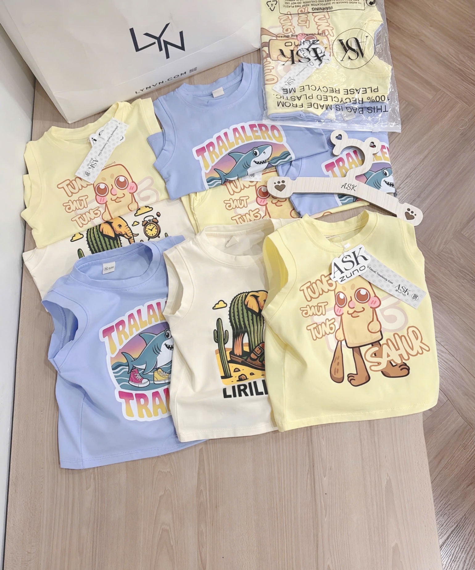 SET 3 ÁO BA LỖ TUNGSAHUA TONE VÀNG