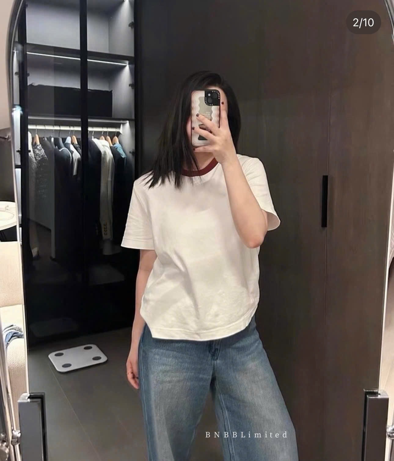 ÁO PULL CỘC TRẮNG BNBB PHỐI VIỀN ĐỎ