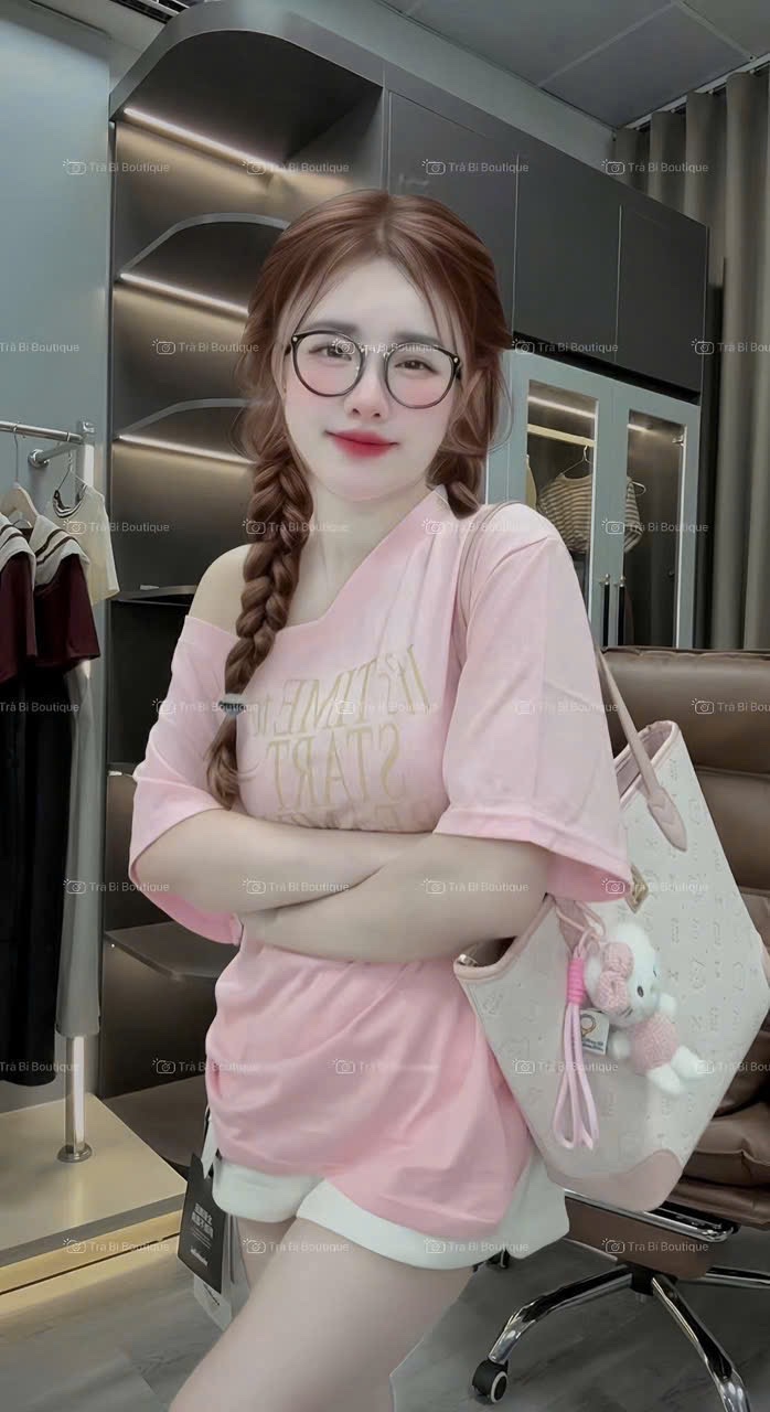 SET ÁO HỒNG CHỮ TIME MIX SOÔC TRẮNG
