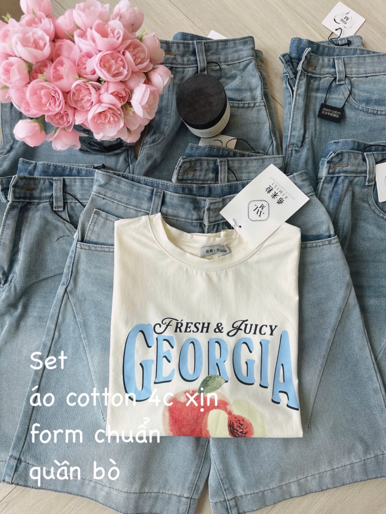 SET ÁO CỘC BE GEOGRILA QUẦN JEAN