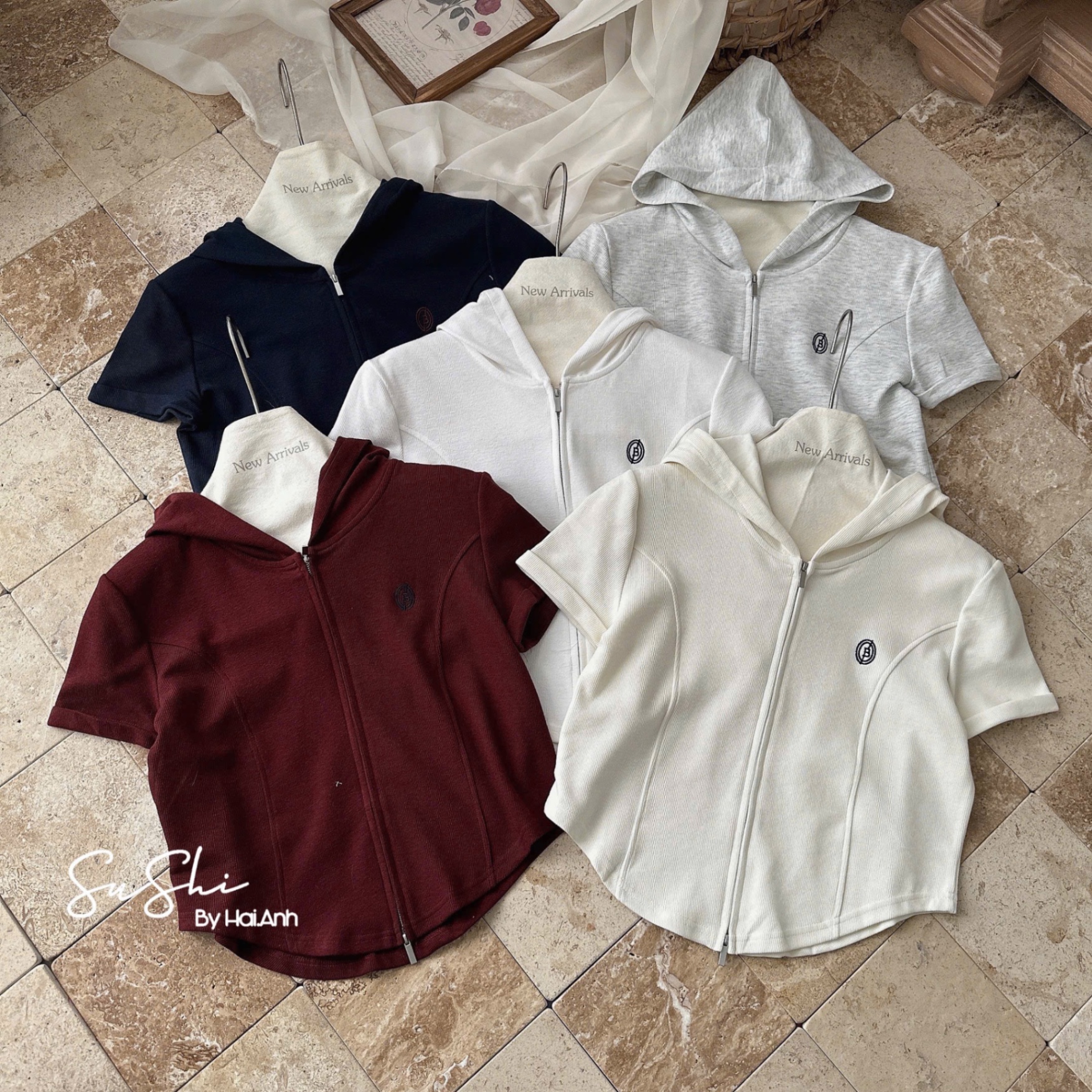 M1289 - ÁO PULL CỘC KHOÁ MŨ B QCCC