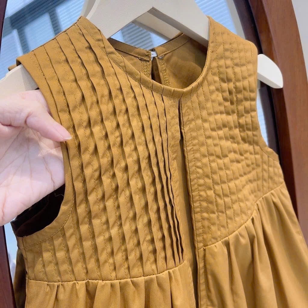 XẢ KHO VÁY XN 2 MÀU NÂU KEM