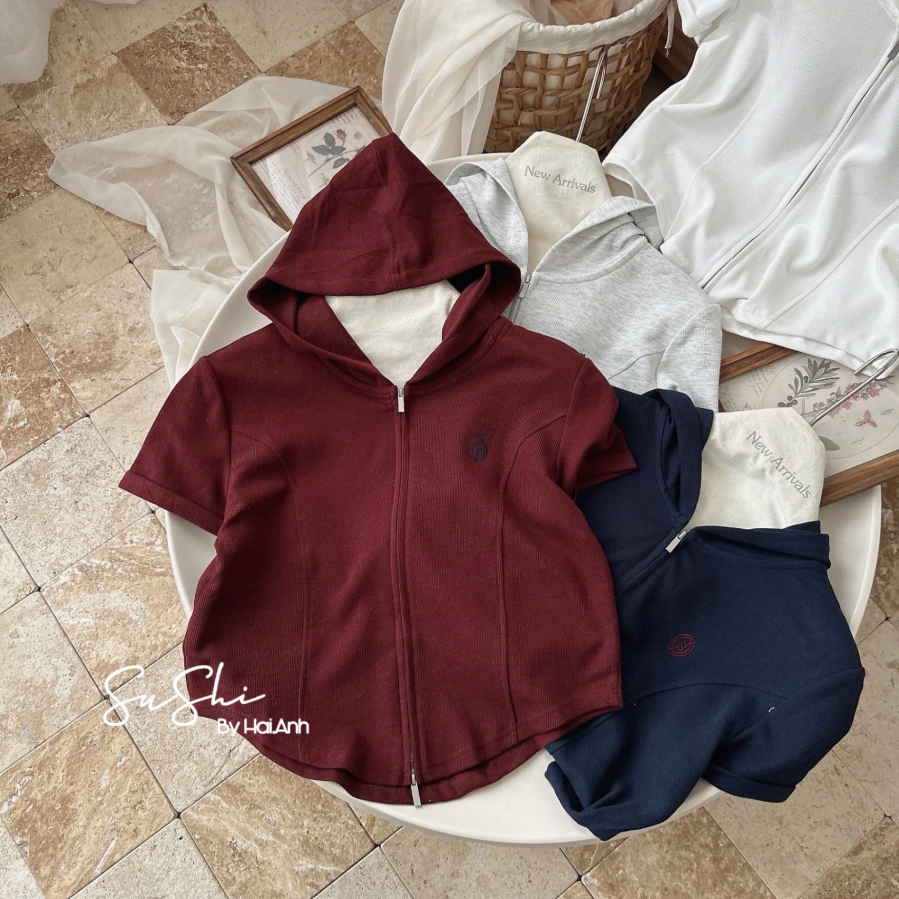 M1289 - ÁO PULL CỘC KHOÁ MŨ B QCCC