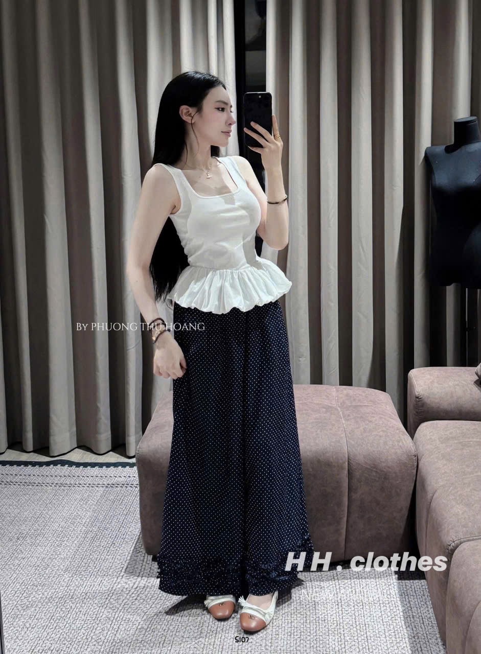 SET ÁO PELUM TRẮNG CỔ VUÔNG QUẦN BI