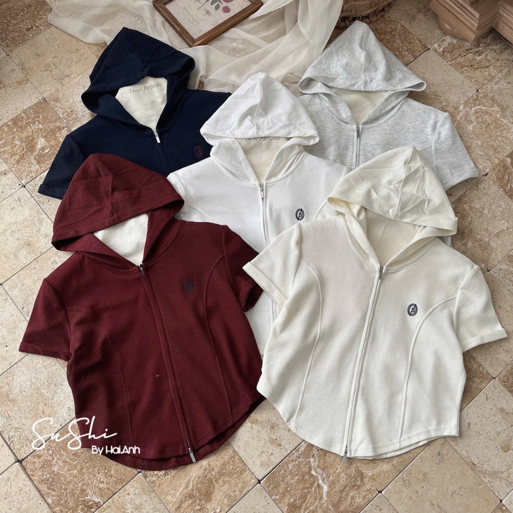 M1289 - ÁO PULL CỘC KHOÁ MŨ B QCCC