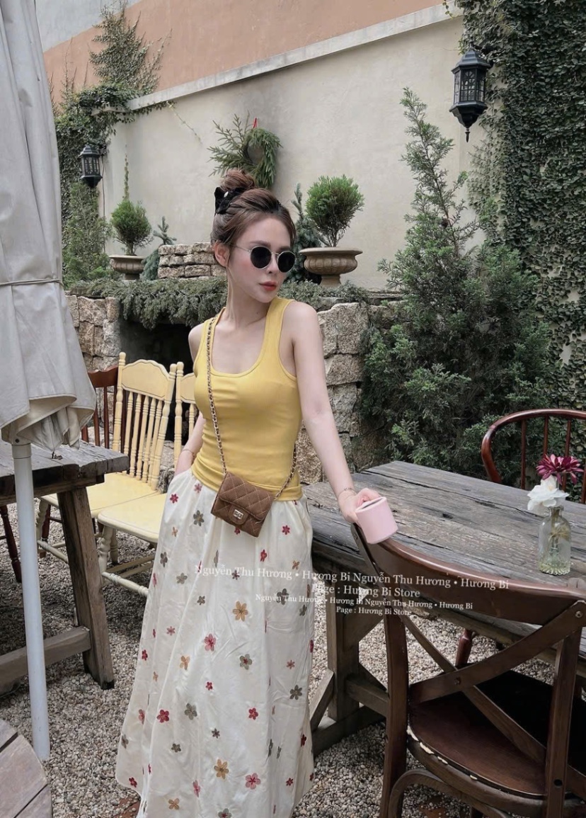 SET ÁO BA LỖ VÀNG MIX CV HOA