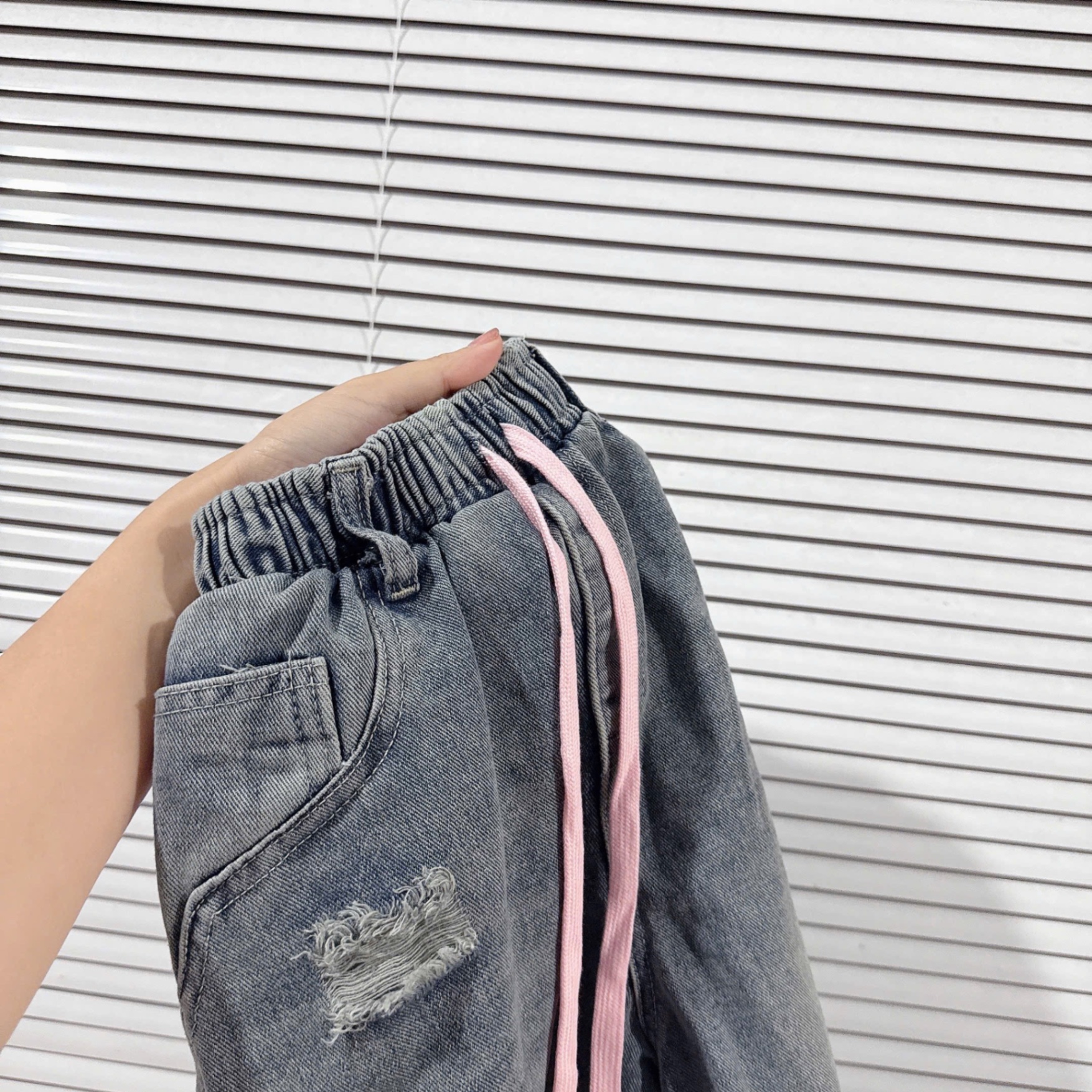 SET AO HỒNG CỘC CỔ TIM MIX QUẦN JEAN