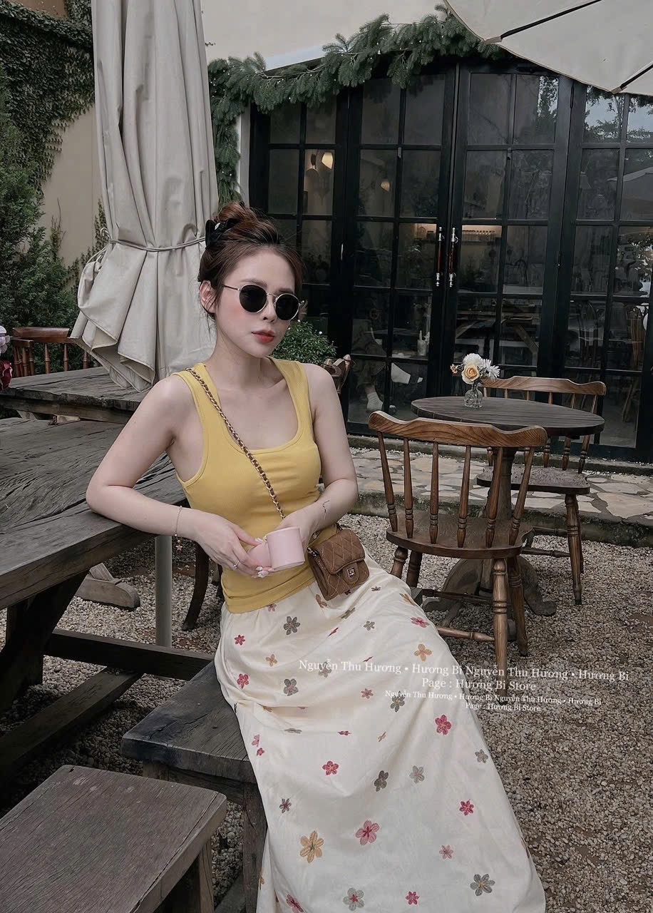 SET ÁO BA LỖ VÀNG MIX CV HOA