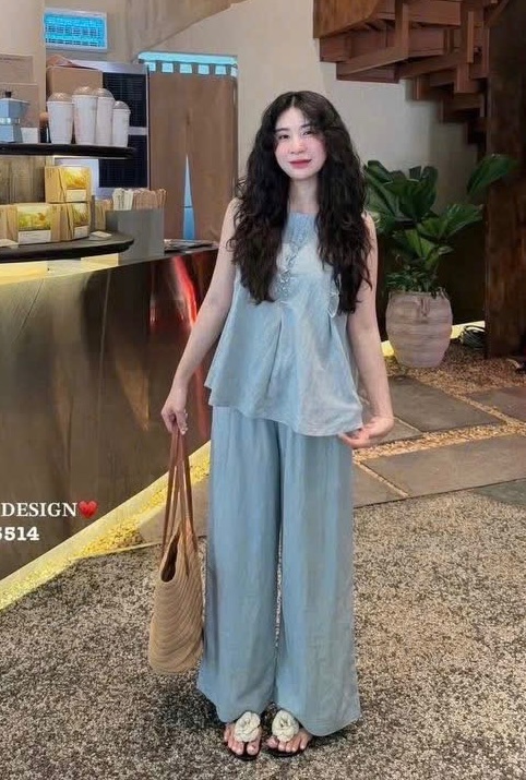 SÉT ĐŨI XANH PHỐI BÈO QUẦN SUÔNG