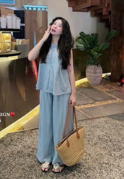 SÉT ĐŨI XANH PHỐI BÈO QUẦN SUÔNG