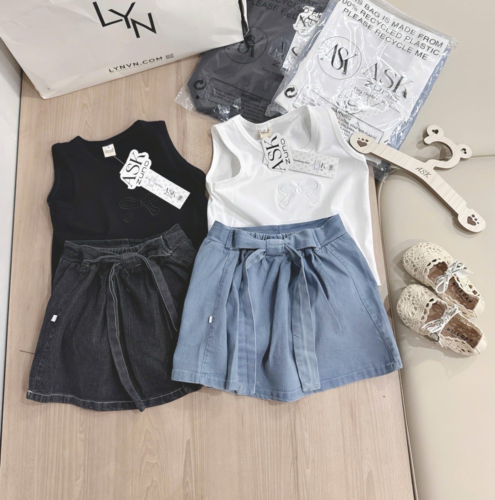 SET BA LỖ THÊU NƠ MIX CV JEAN BG