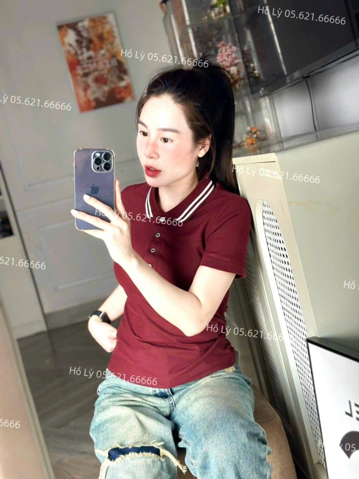 XẢ KHO ÁO POLO ĐỎ LCT PHỐI VIỀN HÀNG NHÀ MÁY