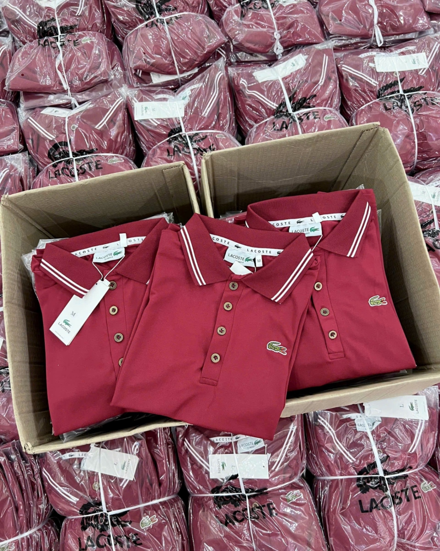 XẢ KHO ÁO POLO ĐỎ LCT PHỐI VIỀN HÀNG NHÀ MÁY
