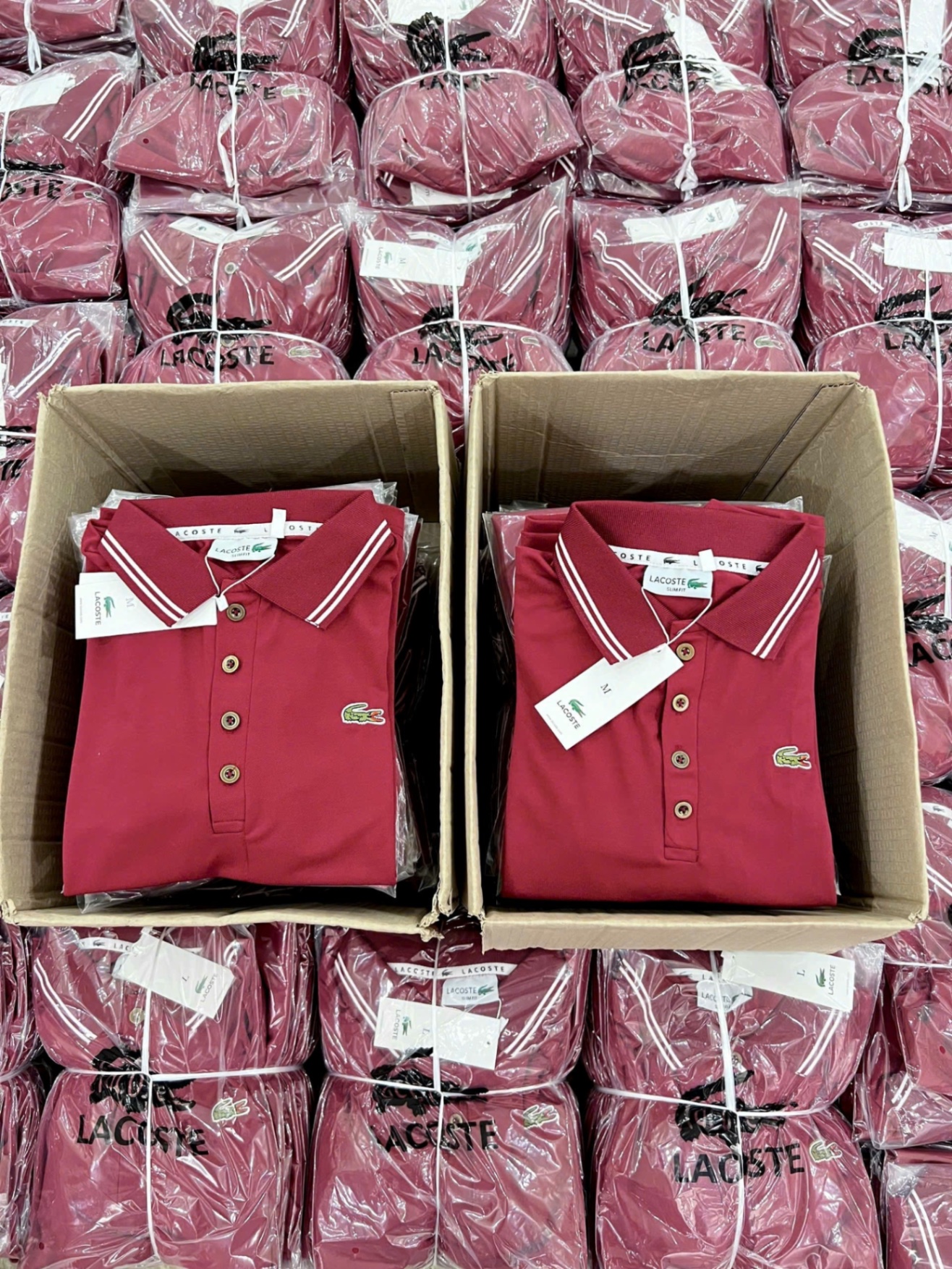 XẢ KHO ÁO POLO ĐỎ LCT PHỐI VIỀN HÀNG NHÀ MÁY