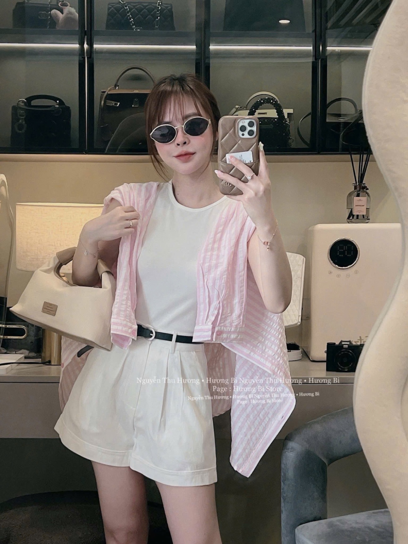 BỘ ĐÙI 3CT MIX SƠ MI KẺ HỒNG