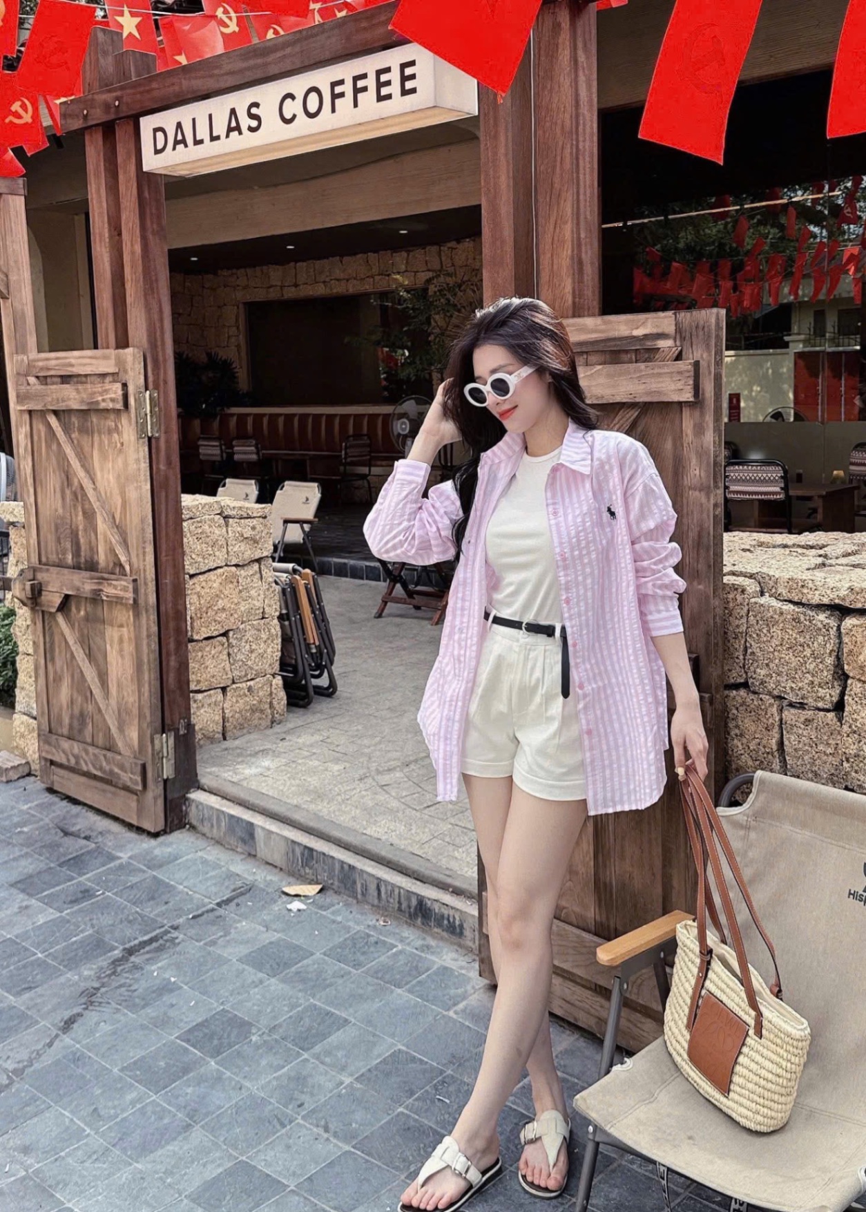 BỘ ĐÙI 3CT MIX SƠ MI KẺ HỒNG