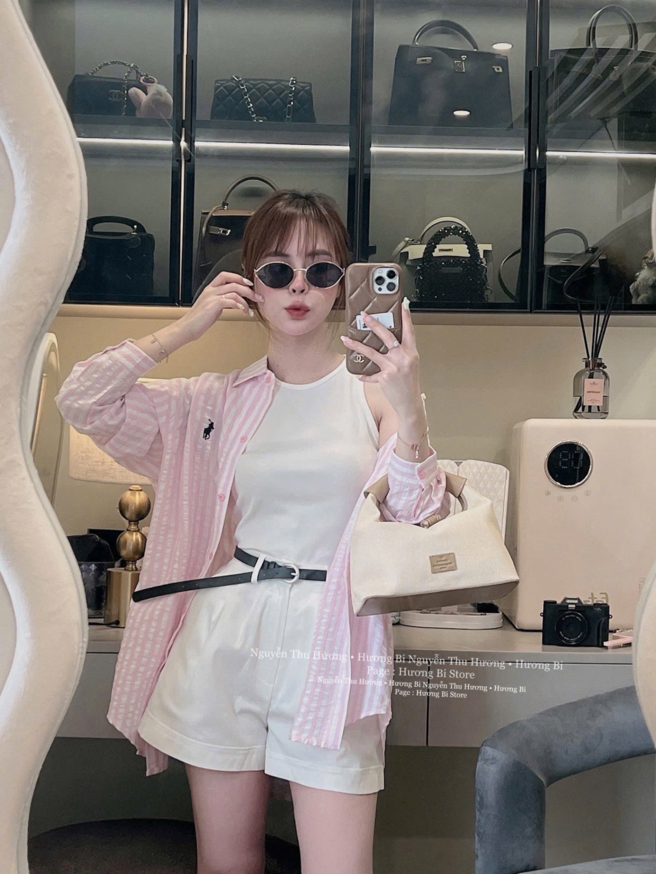 BỘ ĐÙI 3CT MIX SƠ MI KẺ HỒNG