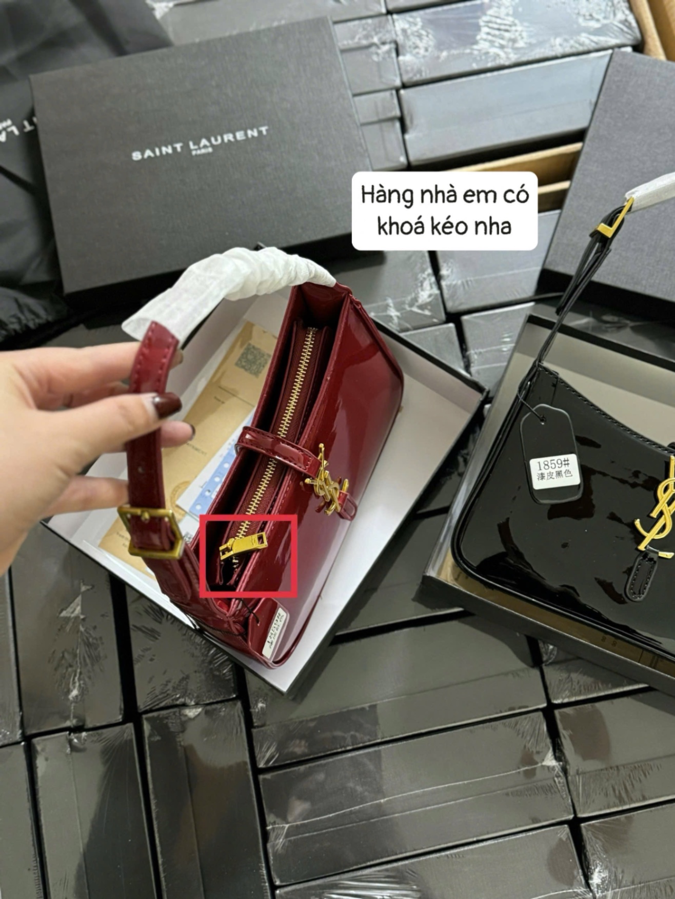 M1859 - XẢ KHO TÚI YLS DA BÓNG FULL BOX LIKE AUTH