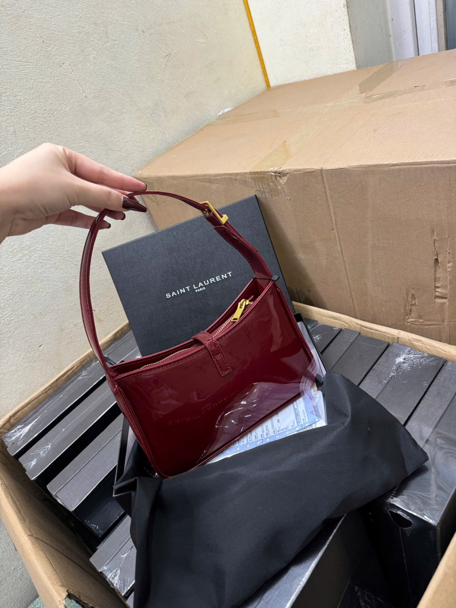 M1859 - XẢ KHO TÚI YLS DA BÓNG FULL BOX LIKE AUTH