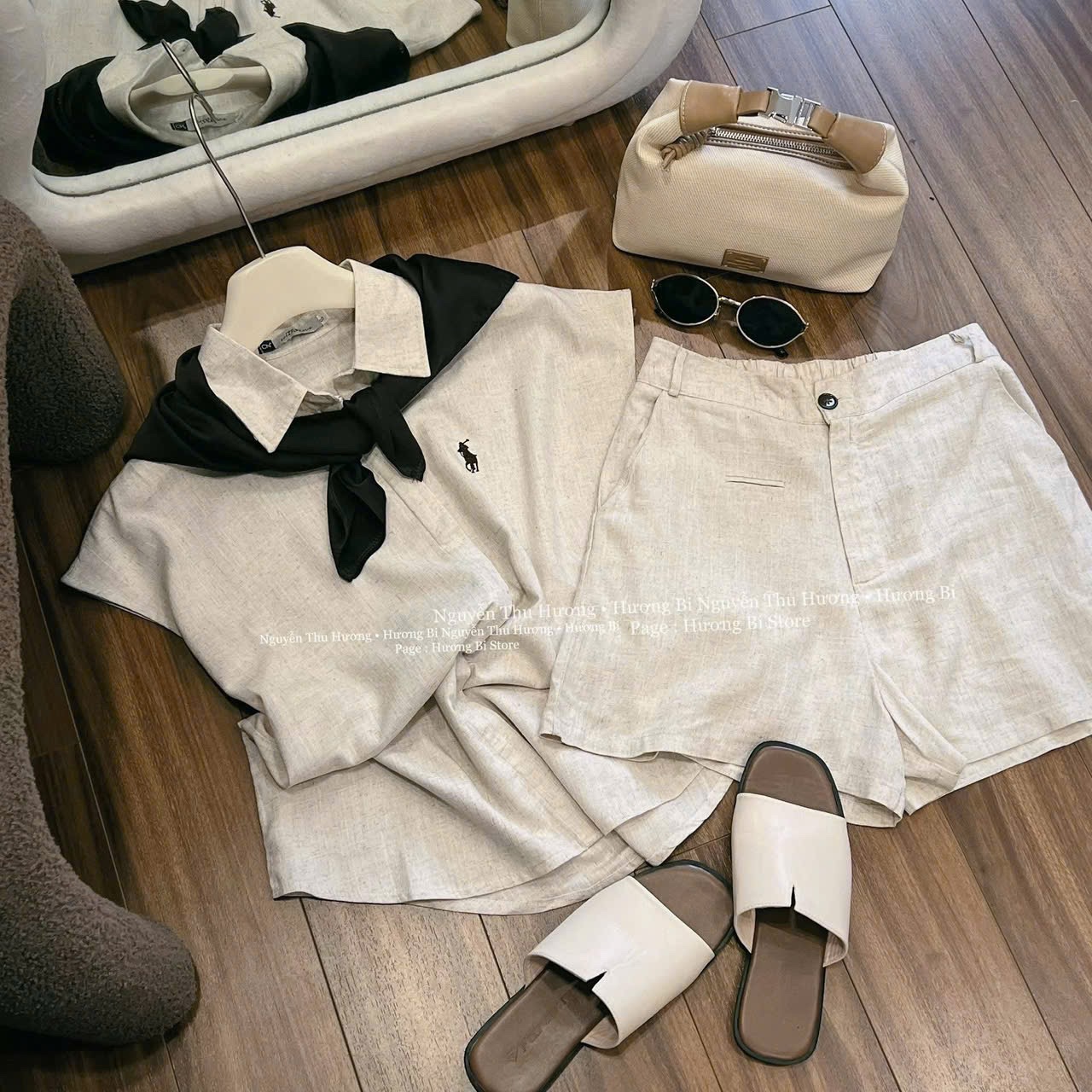 BỘ ĐŨI LIEN BE KÈM KHĂN THÊU NGUA