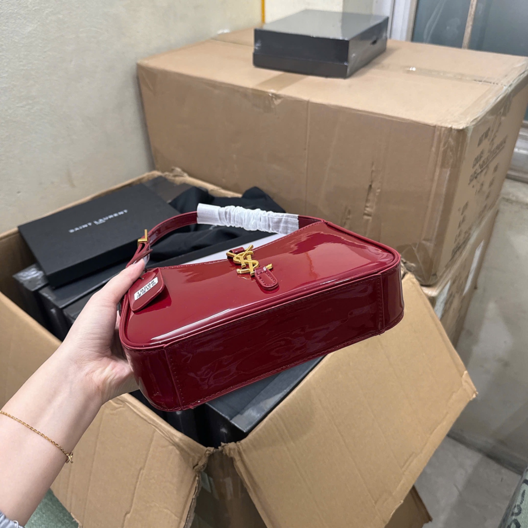 M1859 - XẢ KHO TÚI YLS DA BÓNG FULL BOX LIKE AUTH
