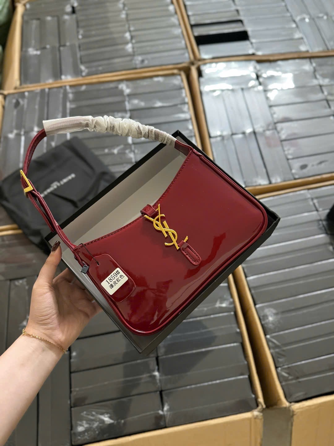 M1859 - XẢ KHO TÚI YLS DA BÓNG FULL BOX LIKE AUTH