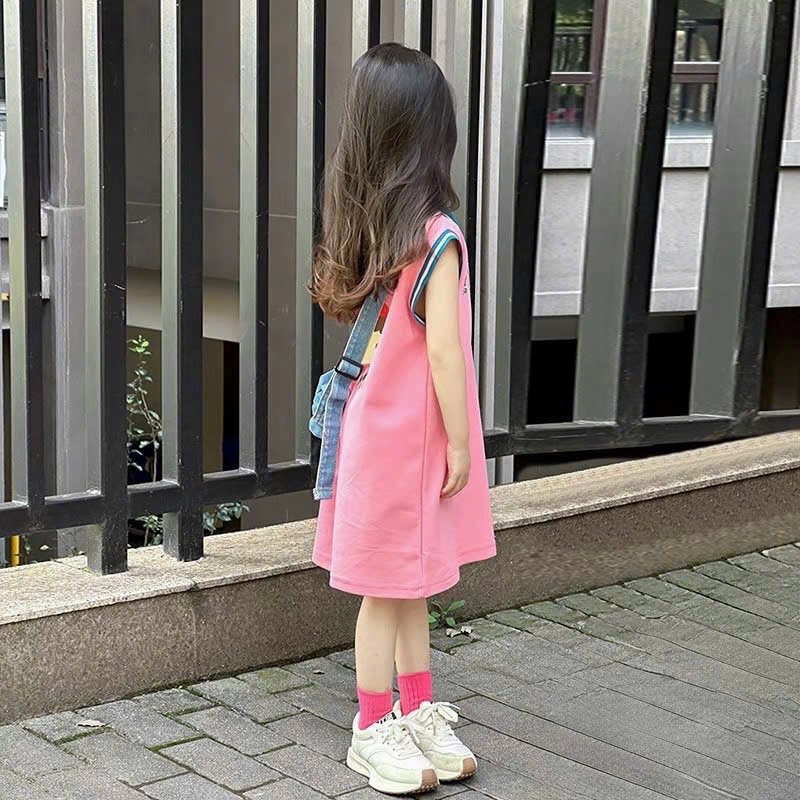 VÁY HỒNG CỔ XANH SZ ĐẠI BG