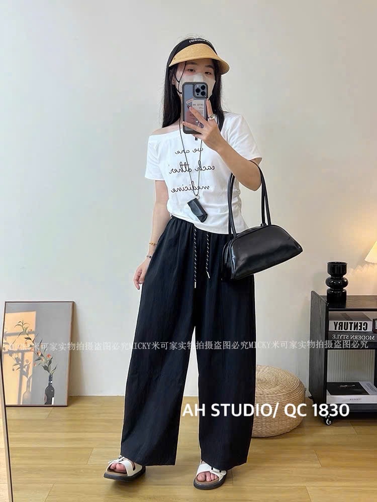 QUẦN GIÓ LỤA CẠP CHUN PHỐI MÀU