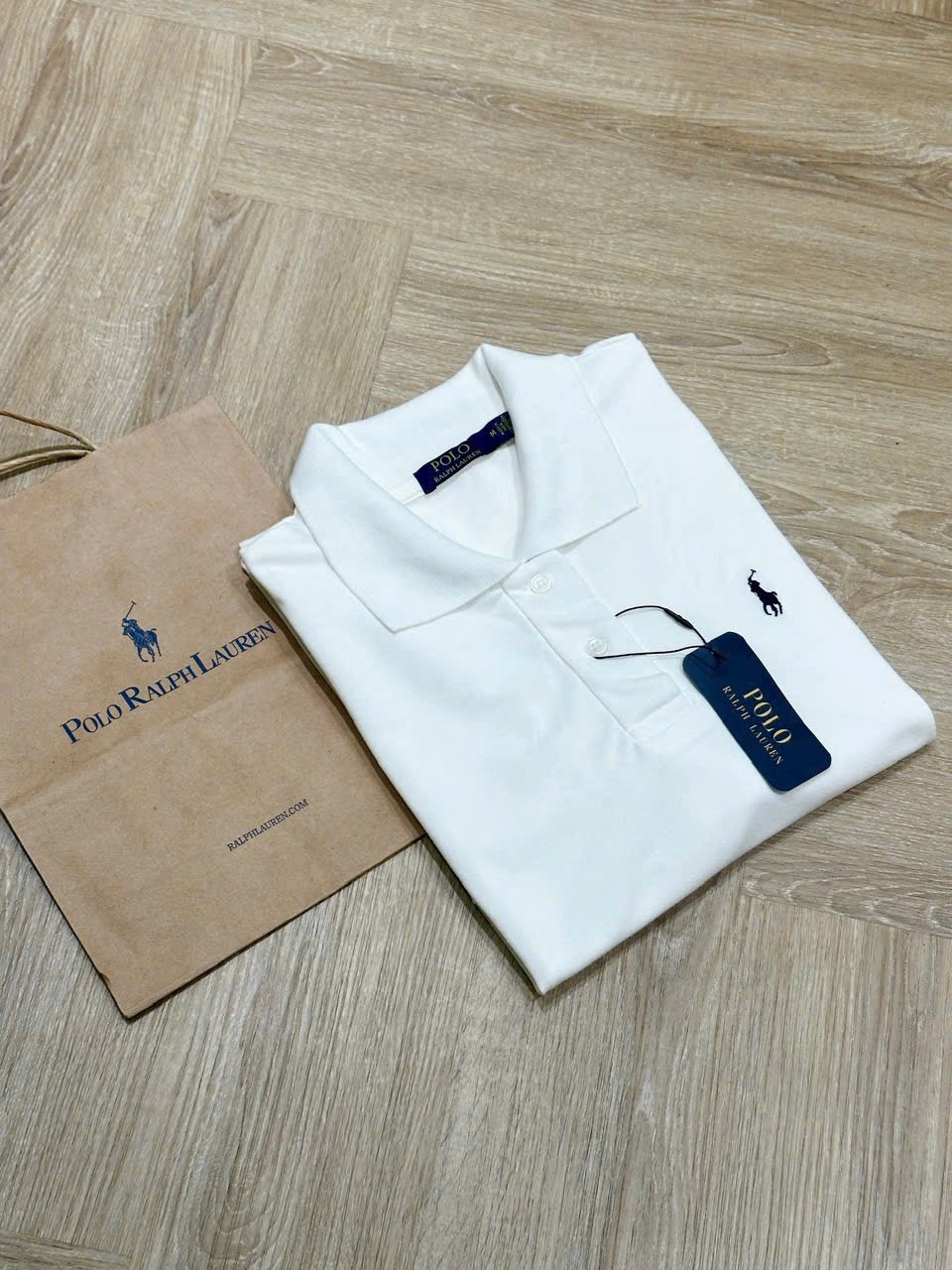 Hàng nhà máy - ÁO POLO TRẮNG THÊU NGỰA NAM