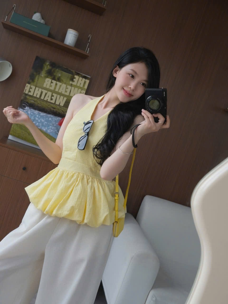 M233002 - ÁO KẺ CỔ YẾM ĐAI EO 2 MÀU