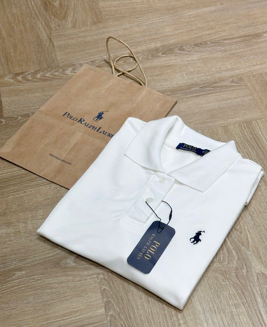 Hàng nhà máy - ÁO POLO TRẮNG THÊU NGỰA NAM