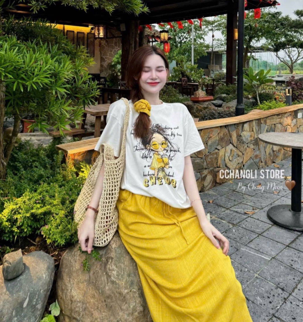 SET AO TRẮNG CÔ GÁI CV VÀNG CHERUB