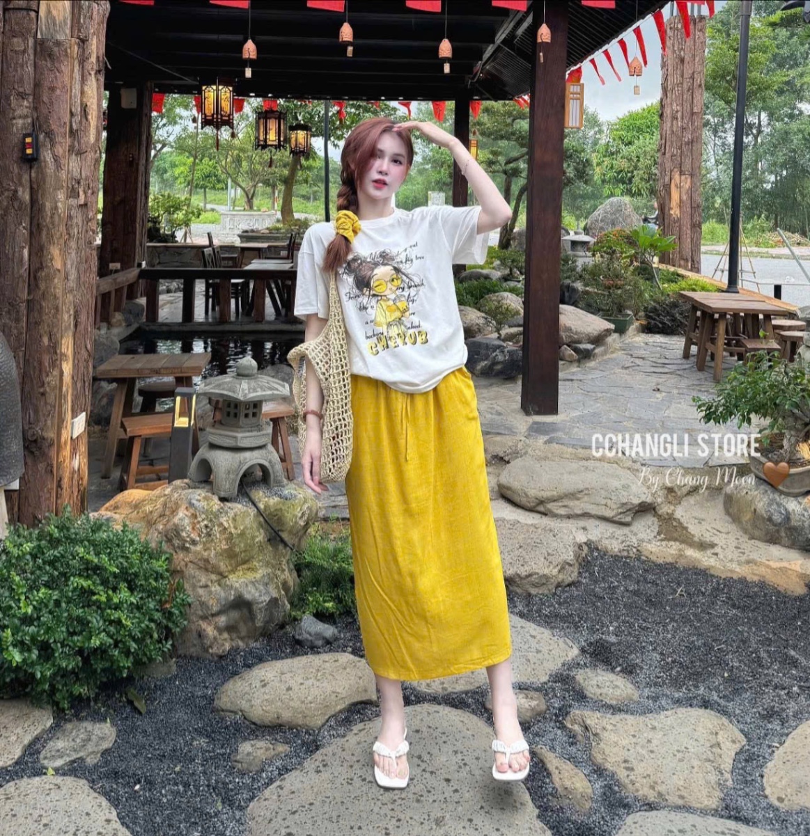 SET AO TRẮNG CÔ GÁI CV VÀNG CHERUB