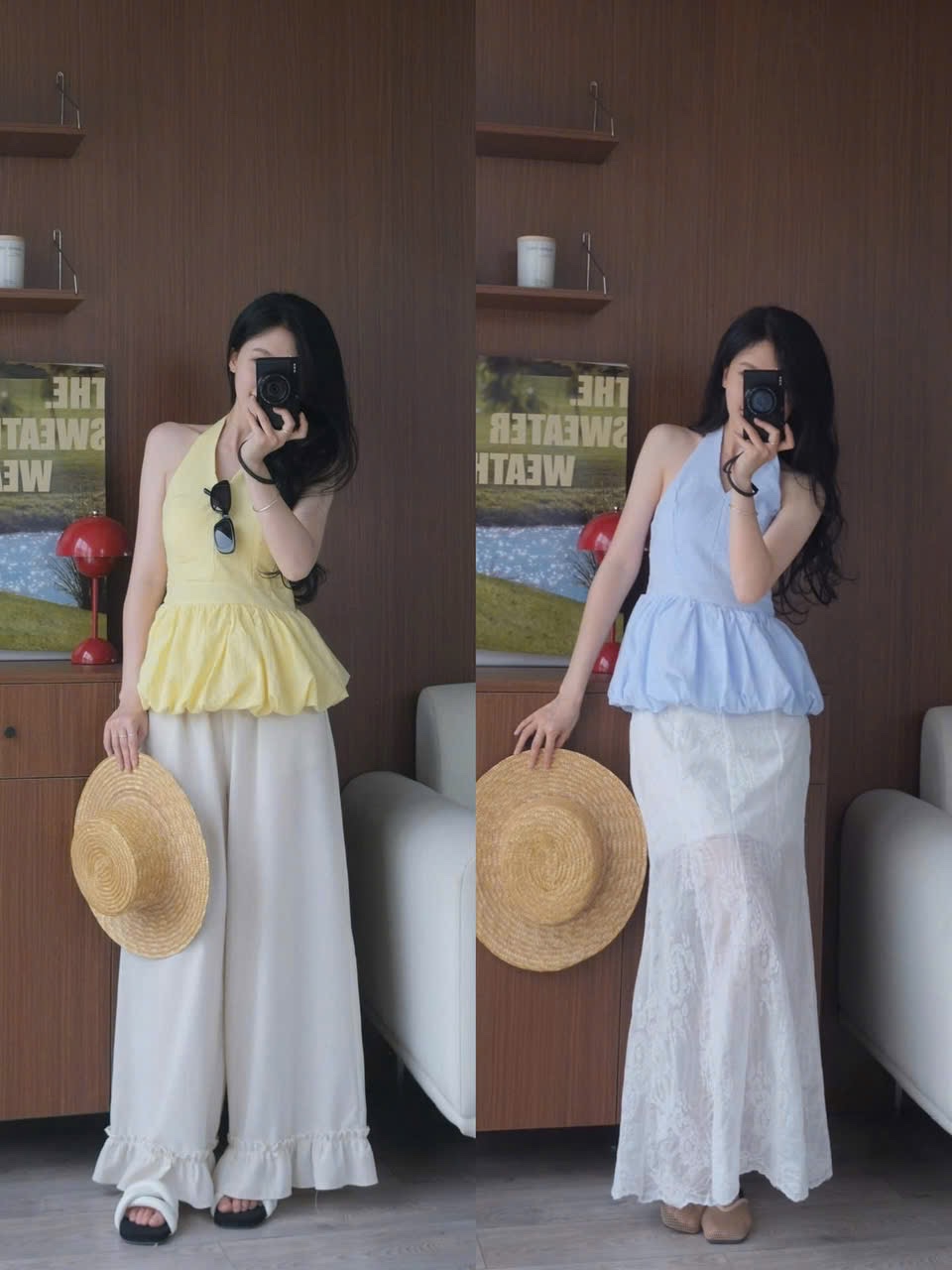 M233002 - ÁO KẺ CỔ YẾM ĐAI EO 2 MÀU