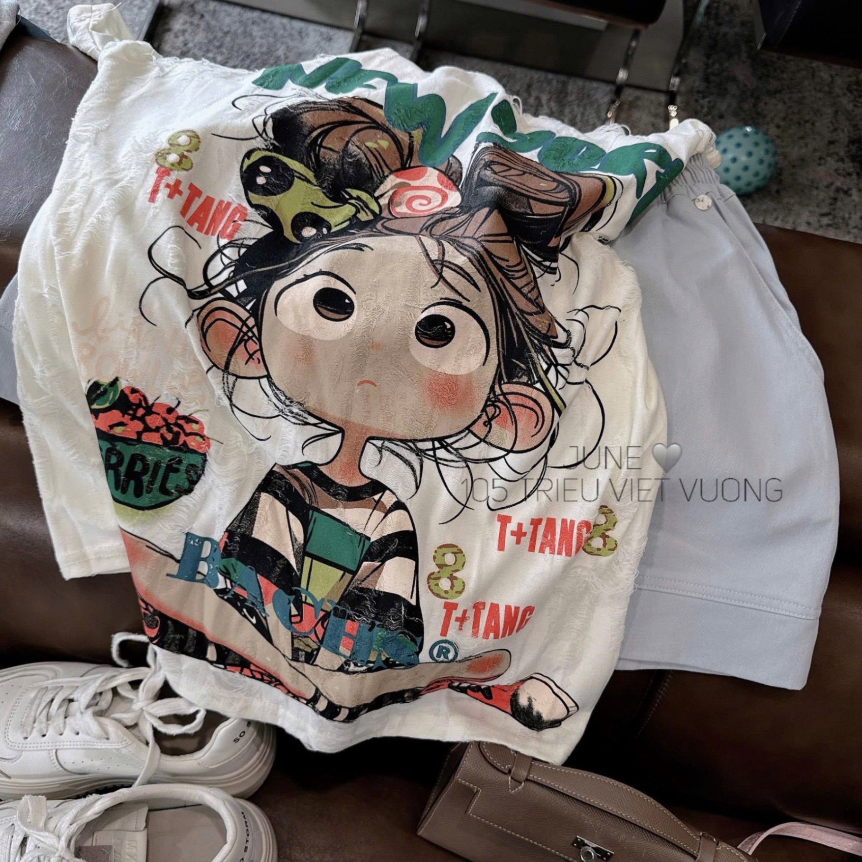 M253358- ÁO PULL REN CÔ GÁI ÁO KẺ QC NEW YORK