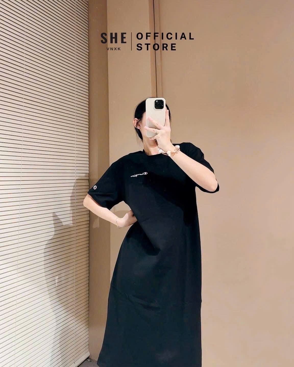 XẢ KHO VÁY CHAMPION CỘC TAY 2 MÀU